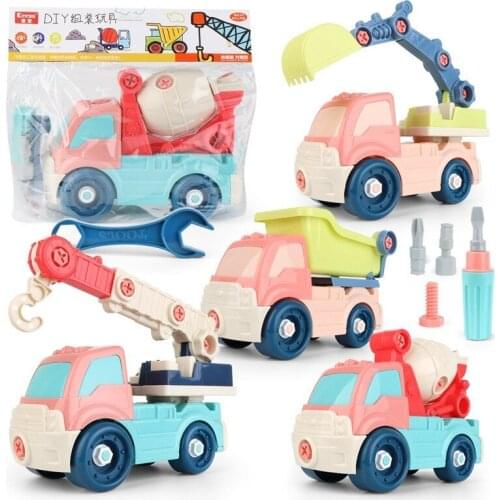 New Childrens Disassembly and Assembly Engineering Vehicle Set Transport Vehicle Screw DIY Disassembly Boy Toy Car