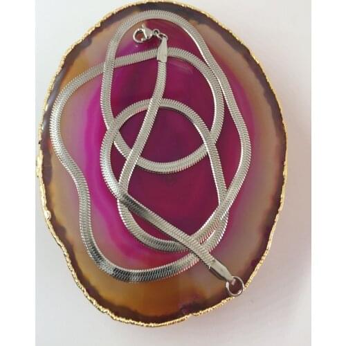 Snake Stainless Steel Necklace, 316L Stainless Steel Necklace, hypoallergenic steel necklace, Surgical Necklace, Flat Necklace