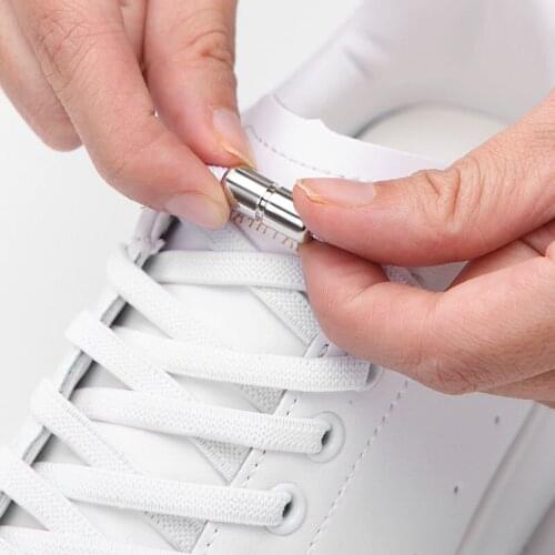 1 Pair Flat Elastic Locking Shoelace No Tie Shoelaces Special Creative Kids Adult Unisex Sneakers Women Men Shoes Laces strings