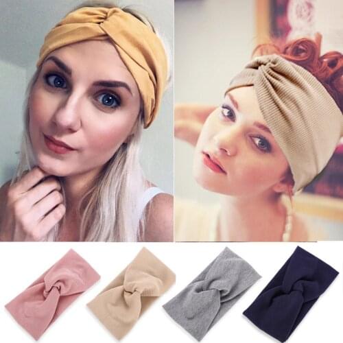 Fashion Womens Hairband Solid Colour Wide Headband Headband Twist Knit Spiral Pattern Girls Makeup Elastic Hairband Accessories