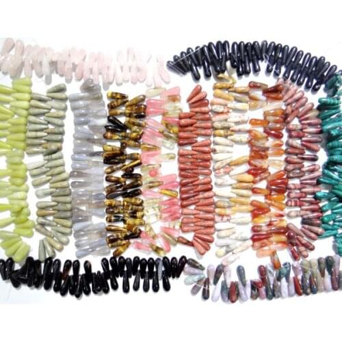 25*8mm natuursteen Rozenkwarts agaat Opaal Facet water drop spacer kralen voor Diy Sieraden Maken Armband ketting 40stks/parti