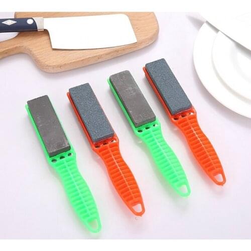 Random Color Double Sided Sharpening Plate 1pc Kitchen Sharpener Non Slip Sharpening Tool Knife Accessories Kitchen Supplies