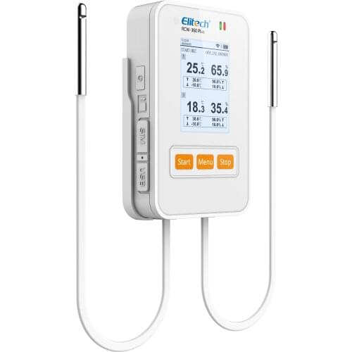 Elitech RCW-360 Plus Wifi Temperature and Humidity Data Logger External Dual Sensor Temperature Recorder Data Logger APP Cloud