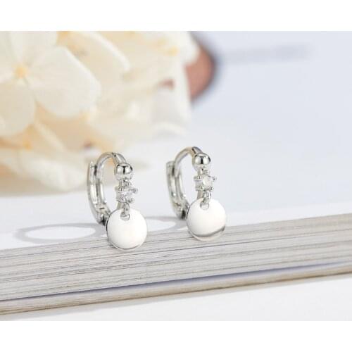 REETI 925 Sterling Silver lightning Hoop Earrings for Women Circle Zircon Silver Jewelry Gifts Trendy