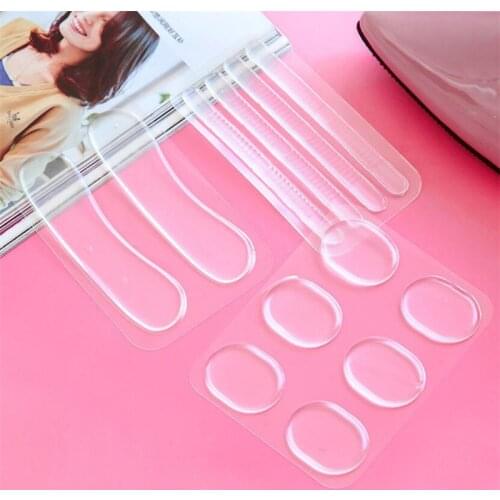 3 Styles / set Transparent Gel Silicone Heel Grip Back Liner Shoe Insole Pad Foot Care Protector Comfort Pads Shoe Accessories