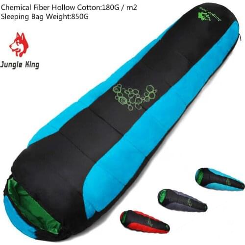 Jungle King Spring Summer Filled Four-Hole Cotton Sleeping Bags Adults Outdoor Hiking Camping Mummy Sleeping Bags 850G 3 Colors