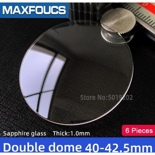 Watch Glass Thick 1.0 mm Diameter 40-42.5 mm Double dome Sapphire Anti-scratch Smooth Round Transparent Crystal ，6 pieces S