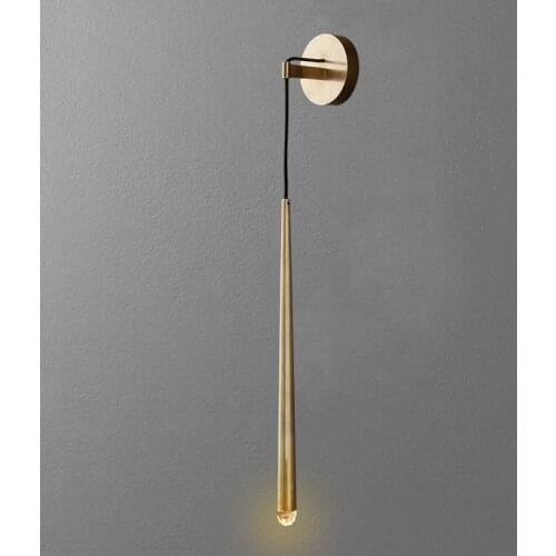 Post modern light luxury living room bedroom bedside all copper lamp simple Nordic sample room hotel villa wall lamp