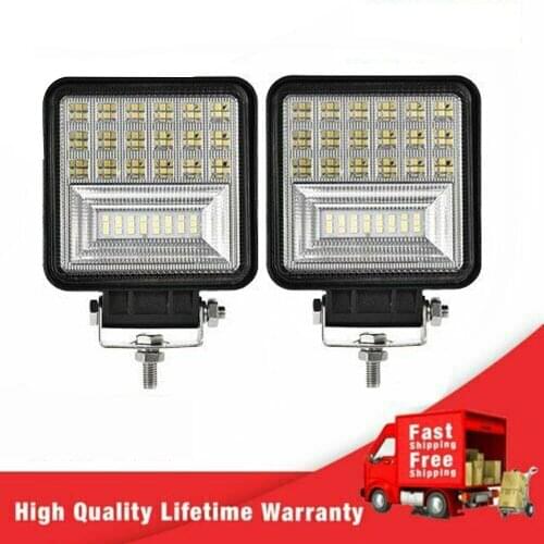 Led light bar 12V 4' 126W Spotlight Flood light led Square white for Niva lada 4x4 Fso flash light auto led work light 24V