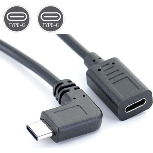 90 degree angle USB3.1 Type C Male to Female extension t Converter adapter Cable for phone table & mac book