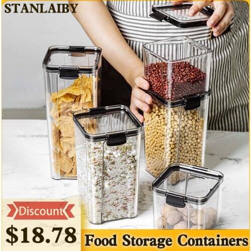 1 PC Kitchen Sealed Rice Bucket Storage Box Wall-Mounted Moisture-Proof Can Containers Food Dispenser Grains Storage Sealed