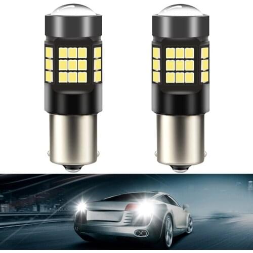 2pcs 1156 BA15S P21W 7506 LED Car Tail Bulb Brake Lights Reverse Lamp Daytime Running Signal Light Super Bright White Diode Lamp