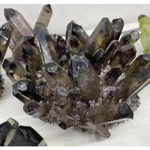 350-1100g Rare Beatiful natural tea color Tibetan Ghost phantom Quartz Crystal Cluster Specimen