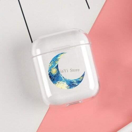 Starry Moon Cases For Apple AirPods 1 2 Case Clear Wireless Bluetooth Earphone Case Protective Shell