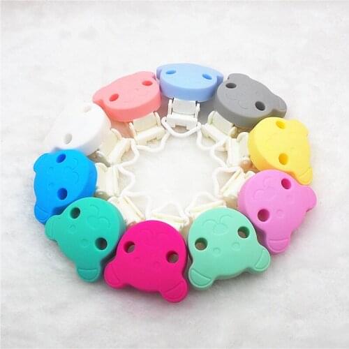 Chengkai 50pcs Plastic Silicone Bear Teether Clips DIY Baby Pacifier Dummy Soother Teething Nursing Jewelry Sensory Toy Clips