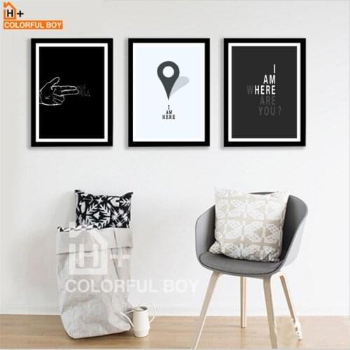 COLORFULBOY Hand Quotes Wall Art Print Black White Nordic Posters And Prints Canvas Painting Wall Pictures For Living Room Decor