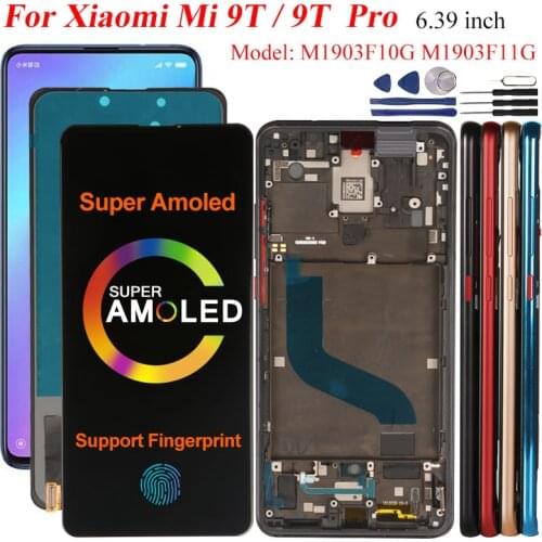 Super Amoled LCD For Xiaomi Mi 9T Pro Display Support Fingerprint Touch Screen Replace LCD For Mi 9T 9 T M1903F10G M1903F11G