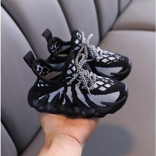 Breathable Shoes Woven Mesh Anti Slippery Girl Casual Children Kids Shoes Sports Chunky Sneakers Fashion