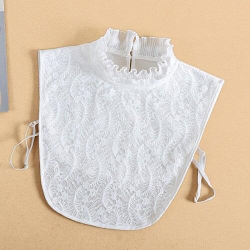 Elegant White Fake Collars for Women Shirt Detachable Collars Ladies Blouse Half Shirt False Collar Decorative Sweater Faux Col