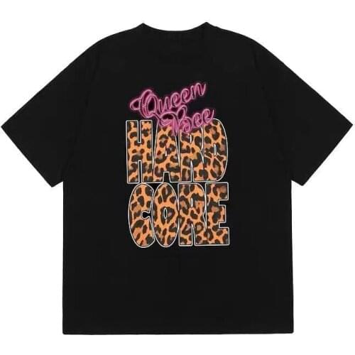 Leopard Print Short-Sleeved T-Shirt For Women Summer 2021 Korean Edition Loose Instagram Street Day Half-Sleeved Top With Base