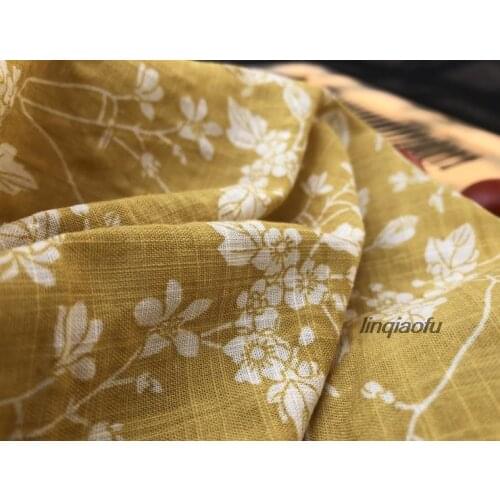 Cotton and linen printing dyed neon soft fabric dress cheongsam shirt fabric High-end linen fabric