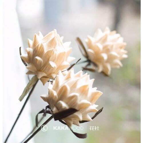 Kakawood Flower Club Northern European-Style Home Soft Natural Plant Dried Flowers Dried Fruit Bouquet Decorations White Bamboo