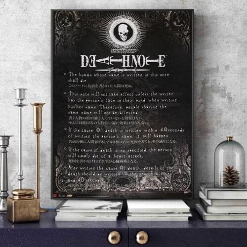 Canvas Painting Poster Home Decoration Death Note Rule Nordic Style Modern Print for Living Room Anime Wall Decor Cuadros