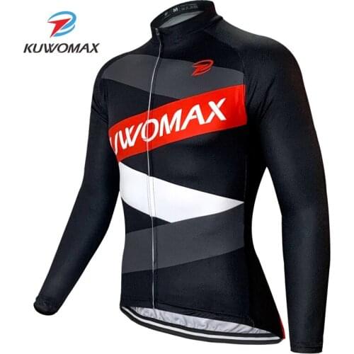 KUWOMAX Men Bike Tops Long Sleeve Cycling Jersey Summer Quick Dry Breathable Team Bike Clothing Racing Bicycle Clothes