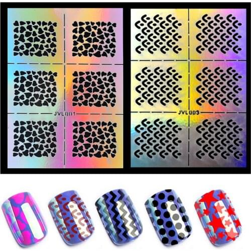 Laser Hollow Silver Hollow Nail Sticker Sequined Nail Sticker Self-adhesive Manicure Sticker Nail Stickers Art Accessori Stylish