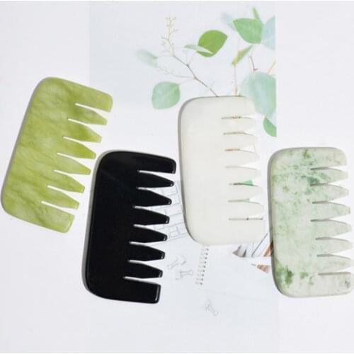 Gua Sha Stone Massage Board Natural Guasha Plate Jade Head Scalp Scraping Massager Comb Face Massager Scrapers Tools