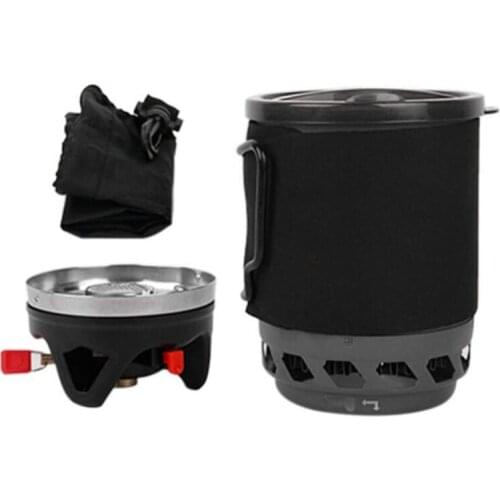 Camping Cookware Set With Stove Burner And Pot 1400ML Portable Bowl Gas Stove Propane Outdoor Traveling Cooking Furnace