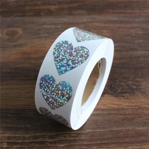 500pcs/roll Silver Stickers 1 inch gift Packaging Seals Labels Birthday Wedding Party Supply