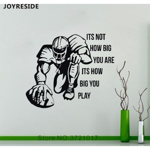 JOYRESIDE Quote Wall American Football Decal Vinyl Sticker Sport Decor Kids Girl Boy Room Interior Design Room Design Mural A506