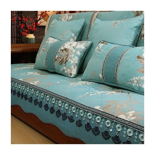 New Chinese sofa cushion cover, four seasons universal non-slip fabric, luxury sofa cushion