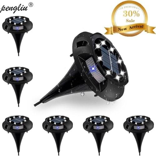 New Solar Powered Ground Light 8 Led Garden Landscape Lawn Lamp Buried Light Outdoor Road Stairs Decking light for Yard Pathway
