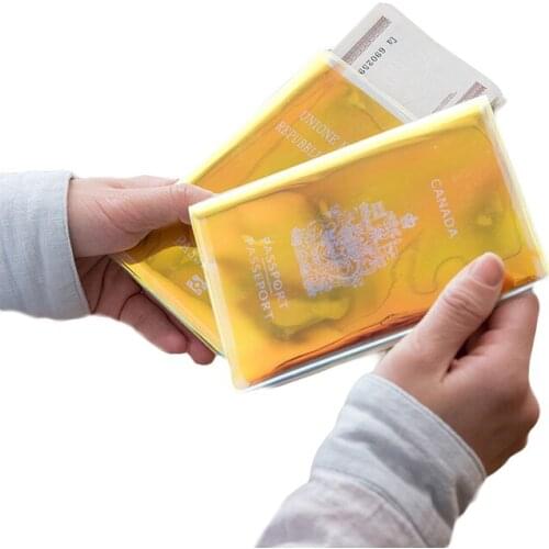 60PCS / LOT Colourful Transparent PVC Passport Cover Passport Wallet Portable Travel Accessories