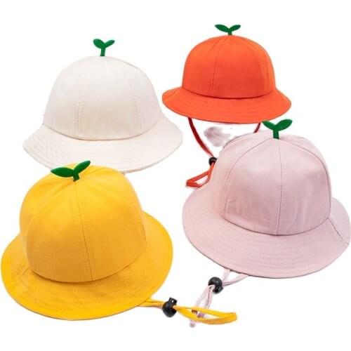Japan Style 0-5 Years Old Kindergarten Growing Green Bud Cute Outdoor Windproof Sun Proof Fisherman Cap Boy Girl Bucket Hat T32