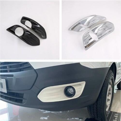Fit For Ford Transit 2017 Ford Tourneo Custom 2016 Carbon Fiber Style ABS Car Front Fog light Cover Trim Styling Sticker