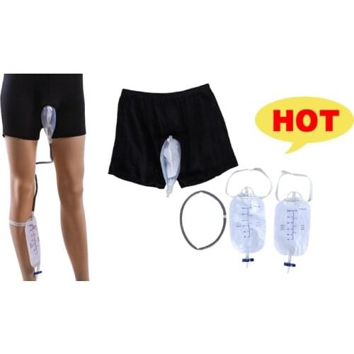 S/M/L size Reusable 500ml Urine Leg Bags Male Urinal Bag Silicone Urine Funnel Pee Holder Collector with Catheter For Old Men