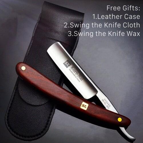 S45C Carbon Steel Straight Razor Barber Shop Sandalwood Handle Razors For Male Shaving Knife mens Safety Shaver Razors G1120