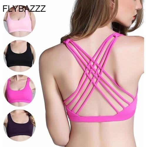 Sexy Cross Backless Yoga Sports Bra Top For Female Brassiere Fitness Sports Wear For Women Gym Bra Active Wear Womens Clothing