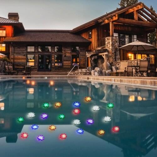LED lantern floating fountain pool garden pool night light Buddhist blessing wishing lamp garden decoration garden pool design