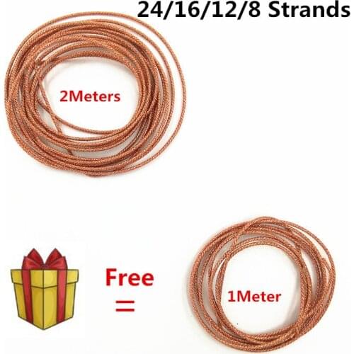 Buy 2M Free 1M Speaker Lead Wire 24/16/12/ 8 Strands Braided Copper Cable for 6.5"8"10"12"15"Inch Woofer DIY Repair Accessories