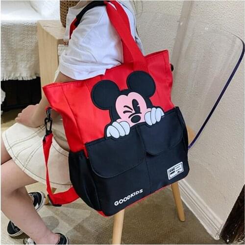 Disney Cloth Bag Childrens One-Shoulder Diagonal Bag Tutoring Bag Elementary School Mickey Handbag Girl Storage Bag Duffel Bag