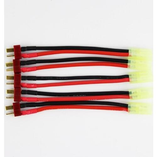 OliYin 5pcs Deans Charging Adapter T Male Plug to Female Micro Mini Tamiya Head 14awg 10cm Cable for RC Car Lipo Battery Charger