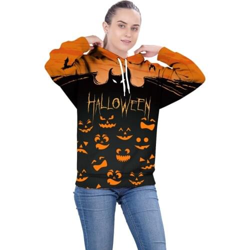 Angry Goldfish Halloween Night Fun Gift Pullover Female Sweatshirt Horror Pumpkin 3DPrint Women Hoodies S-4XL