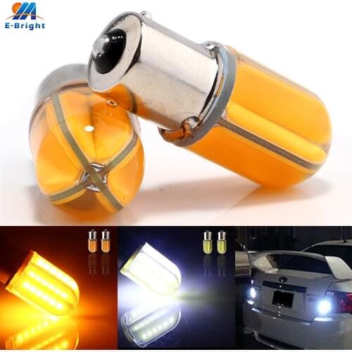 10pcs COB 48 SMD SILICA T20 7440 7443 1156 BA15S 1157 BAY15D 12V Led Bulb Cars Front Turn Signal Brake Tail Lights White Amber