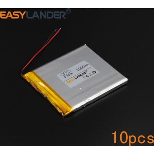 10pcs/Lot 3.7V 2000mAh 406168 Polymer Li-ion Battery For Consumer electronics safety lamp Tablet PC Power Bank PDA Portable