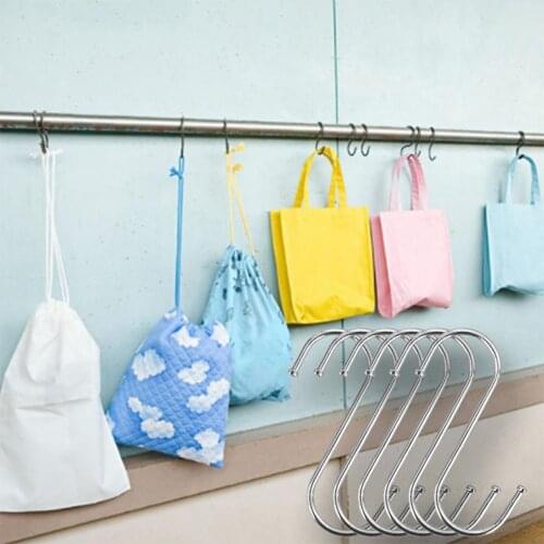 10 pcs of S-shaped hook Metal strong load-bearing outdoor mountaineering tent hook Clothes/pan/towel/bathroom kitchen supplies