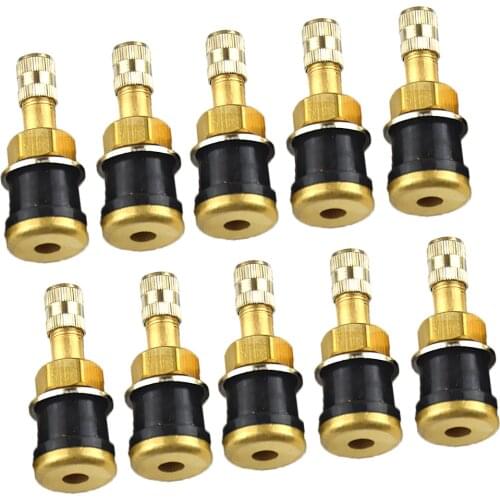 10 Pieces TR501 Brass Straight Tubeless Tire Valve Stems for ATV Car Motorcycle